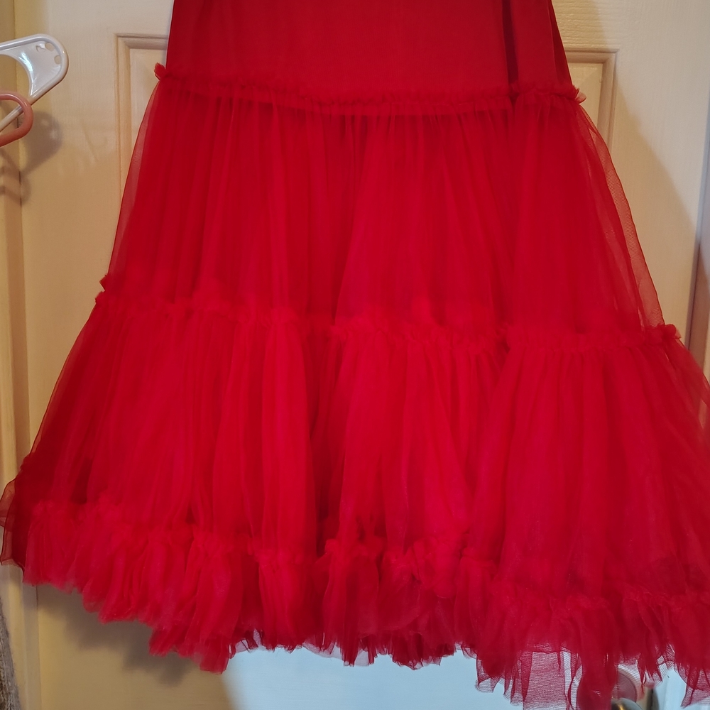 Tatyana Vibrant Red Tulle Skater Skirt